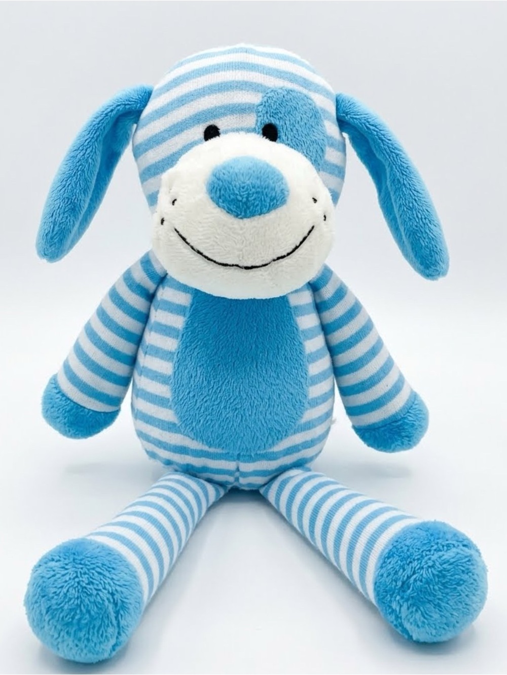 Animal Adventure 2014 Blue White Stripe Puppy Dog Sweet Sprouts Lovey Rare 12”